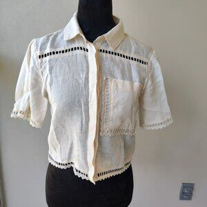 Abercrombie & Fitch Linen Button Down Shirt - Size XXS
